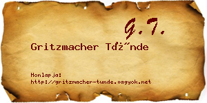 Gritzmacher Tünde névjegykártya